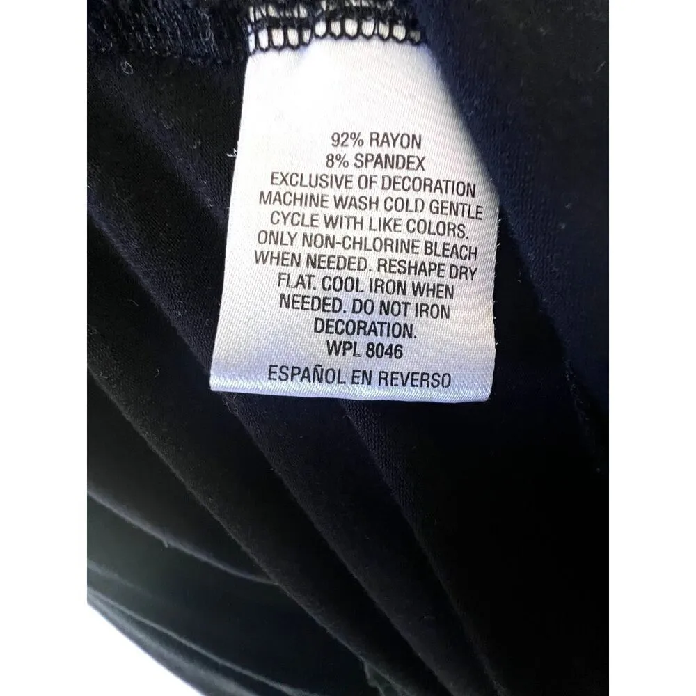 Women's mini embroidered black dress Style & Co Floral Swing Knee Cold XS - Image 8