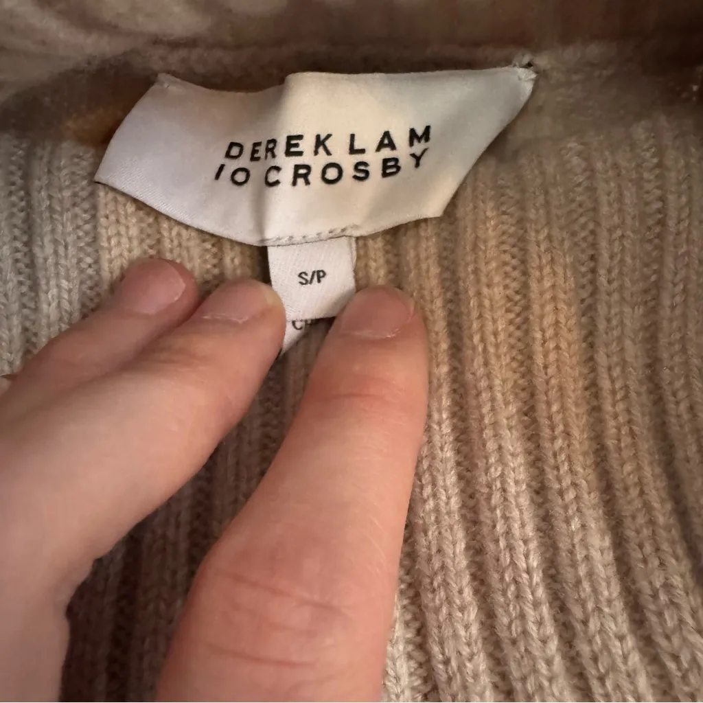 DEREK LAM 10 CROSBY Paola poplin and ribbed wool turtleneck sweater - Image 7