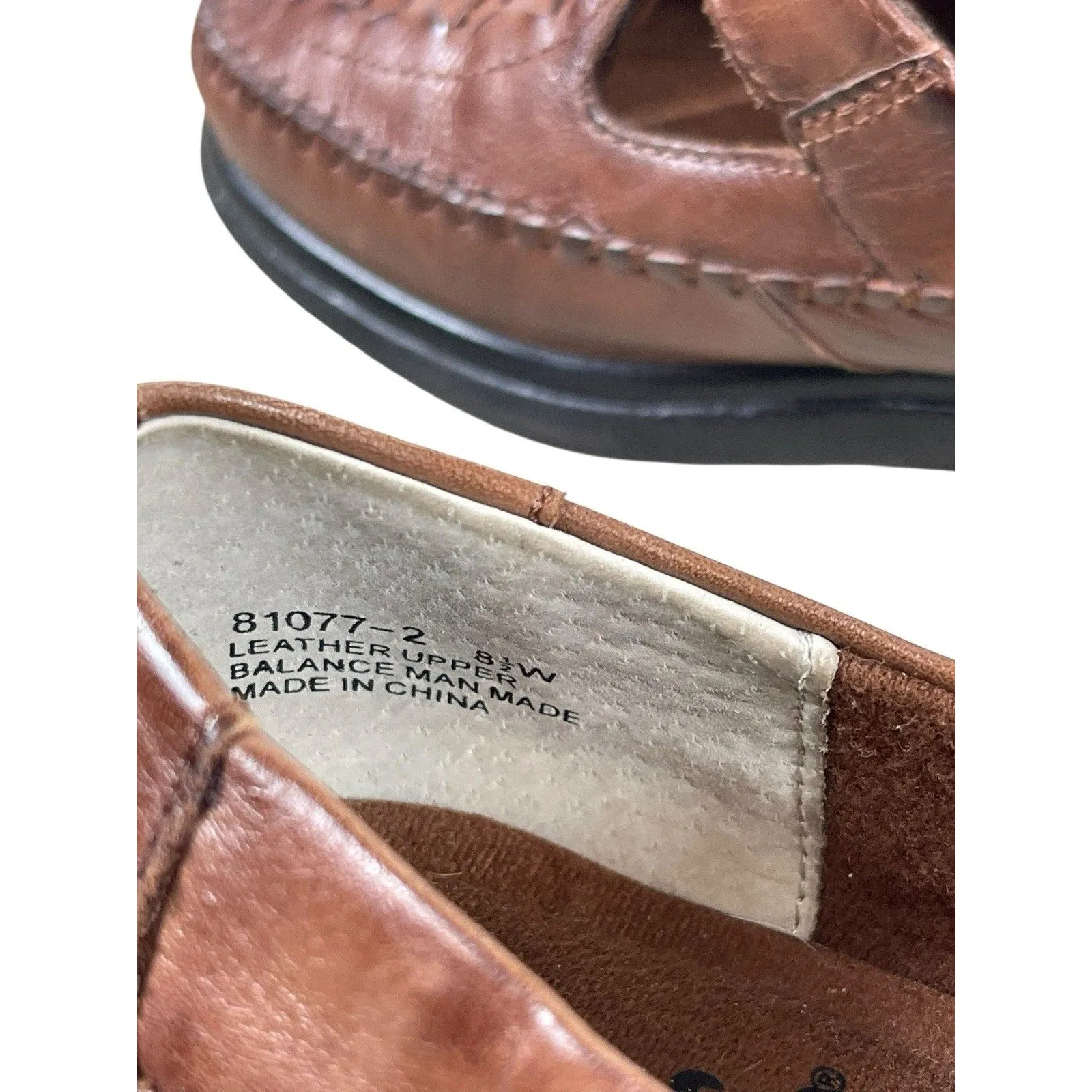 LifeStride Studio Brown Leather Loafer Shoes Women’s 8.5W Woven Slip On Buckle Size 8.5 - Image 6