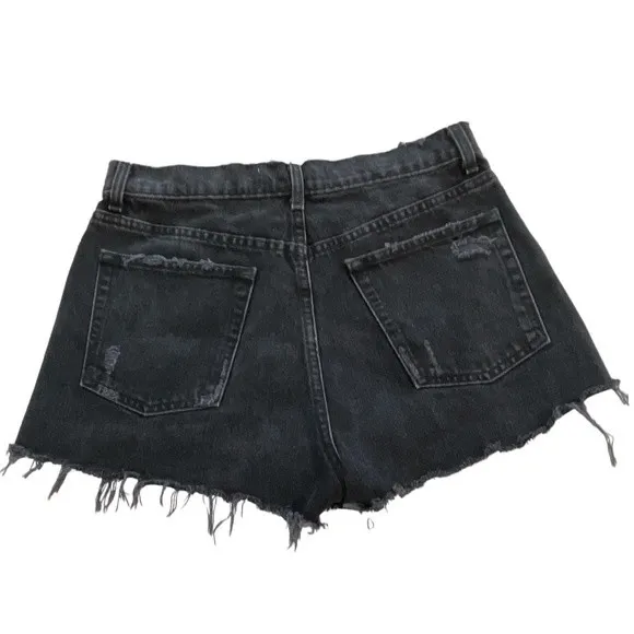 Reformation Jean Short Size 29 Black Cut Off Button Fly‎ - Image 2