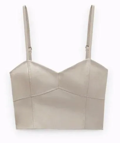 Faux Leather Crop Top - Image 2