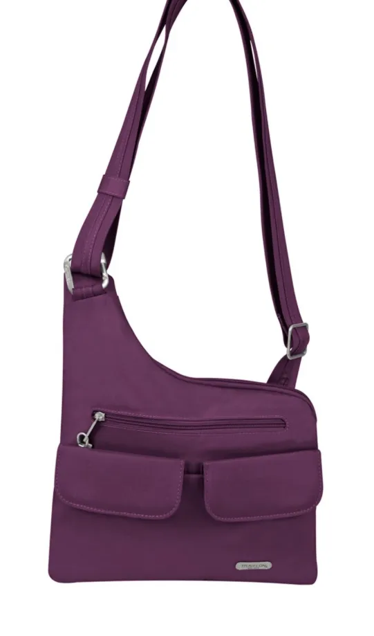 Travelon Anti-Theft Purple Crossbody Messenger Bag RFID Blocking - Image 1