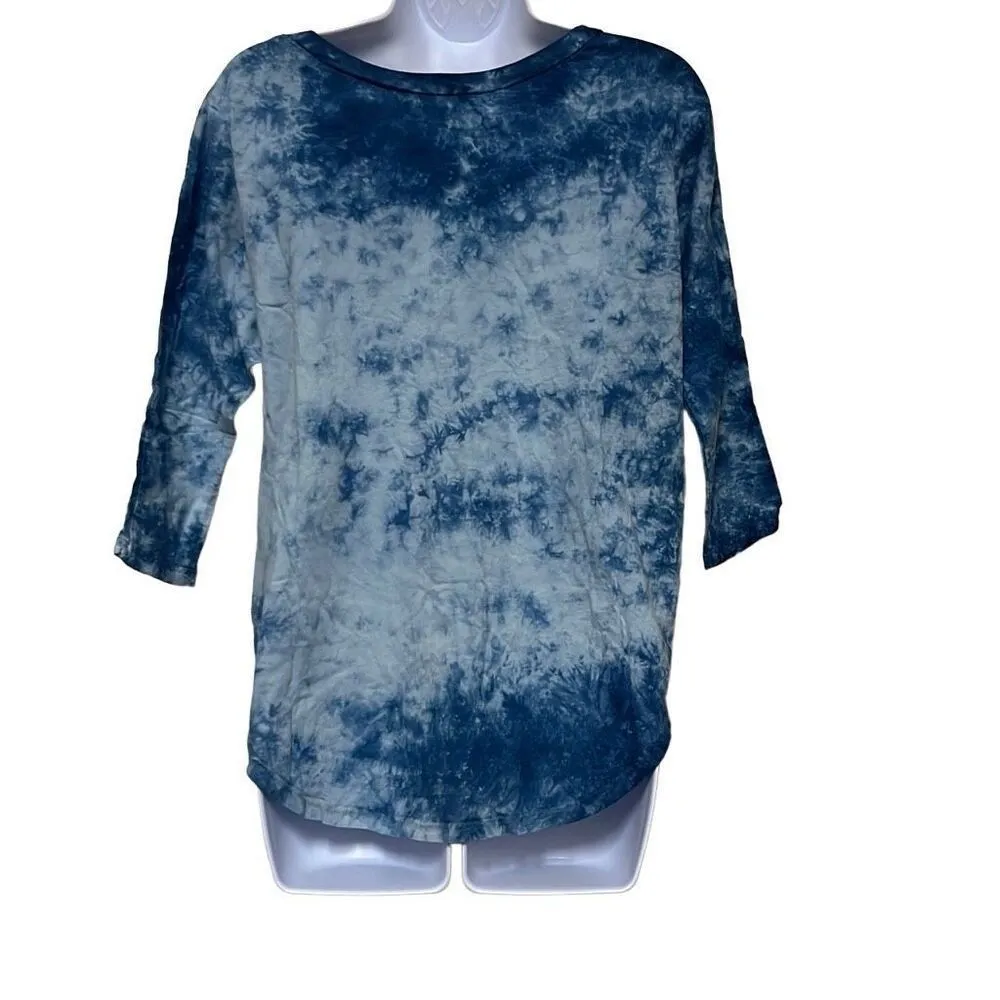 Groceries Apparel Willa Top Blue Tie Dye 100% Organic Cotton XS NWT Oversized - Image 2