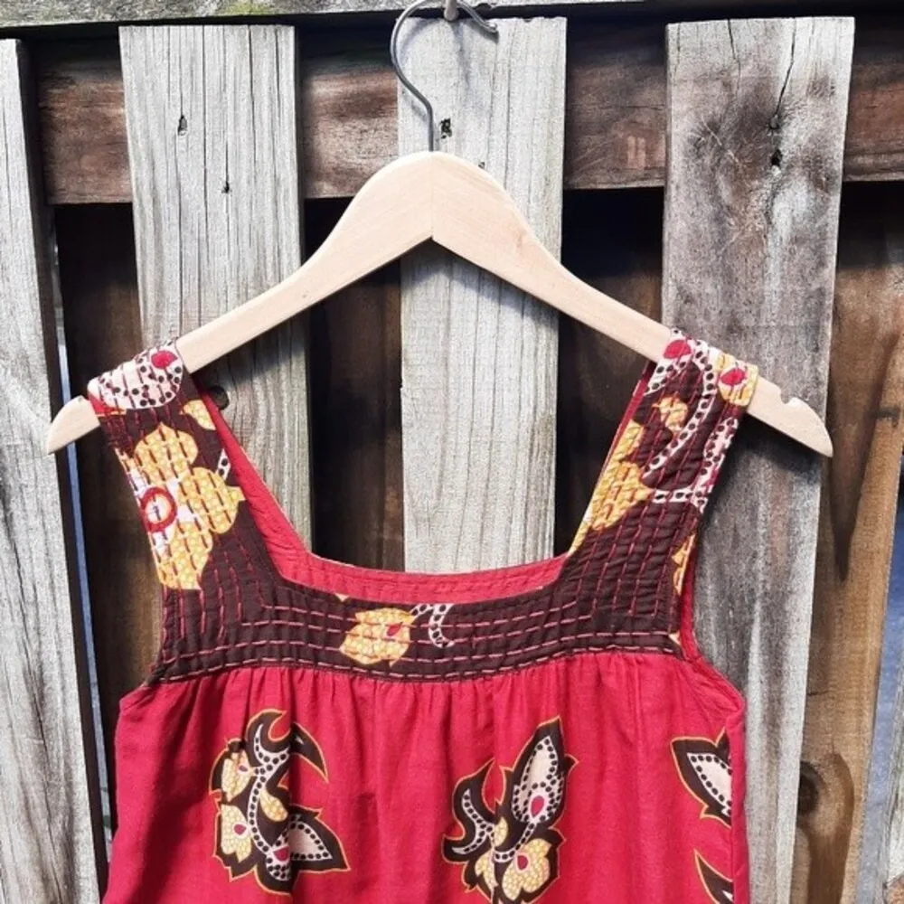 American Rag Cie Floral Embroidered Cotton Lined Top Square Neckline Size XS - Image 10