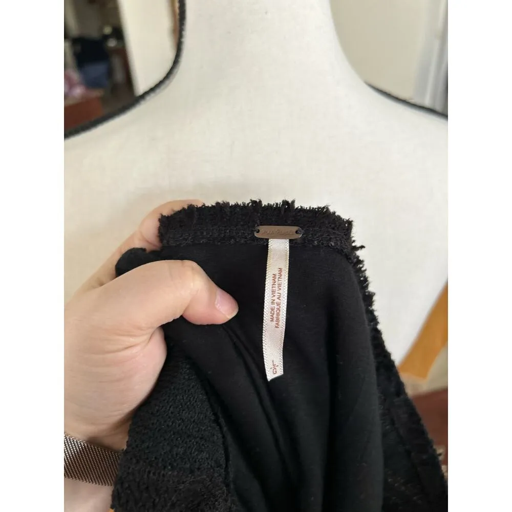 Free People Cozy Day Black Knit Flounce Dress - Image 5