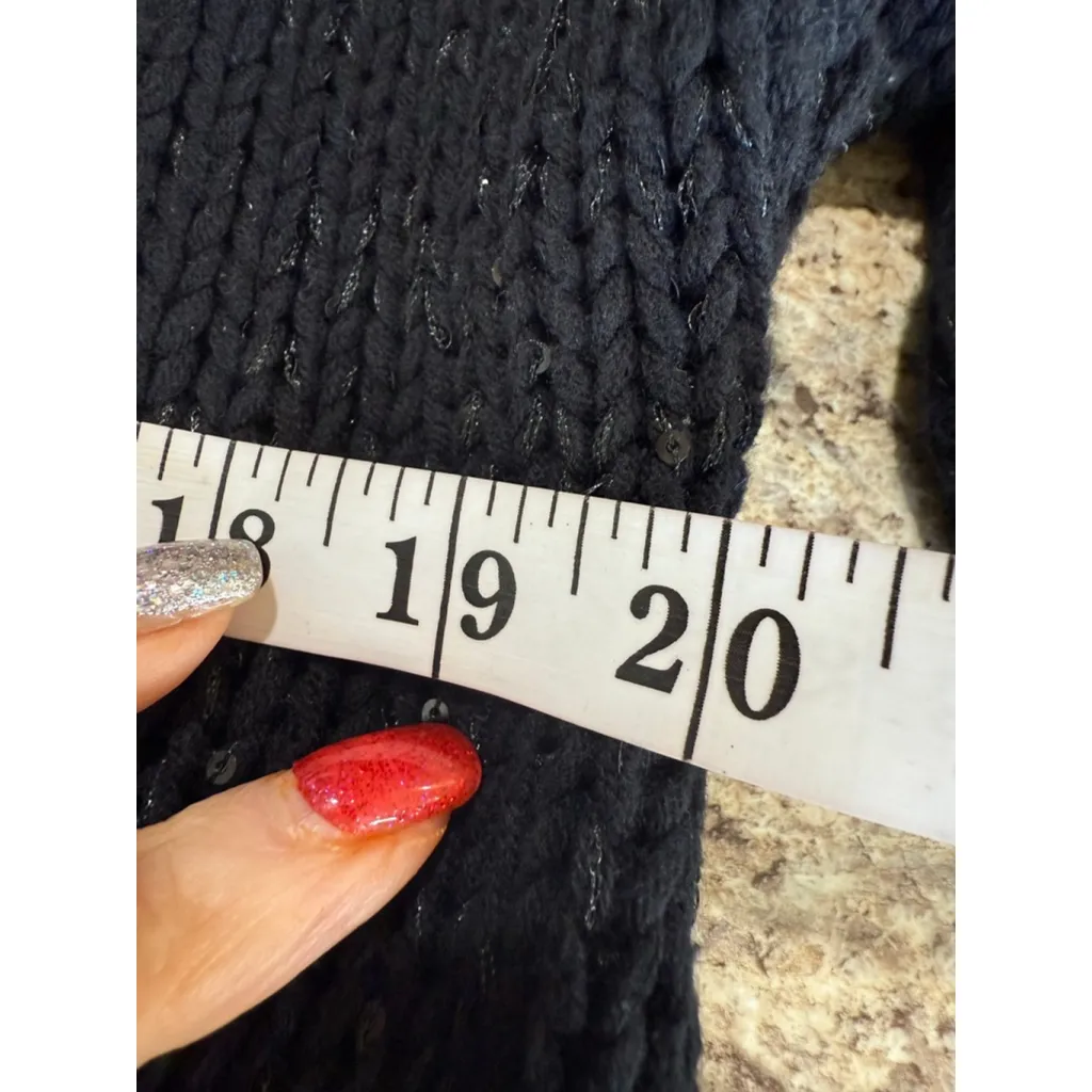 Women's Trouvé Black Silver Sequin Cardigan XS - Image 4