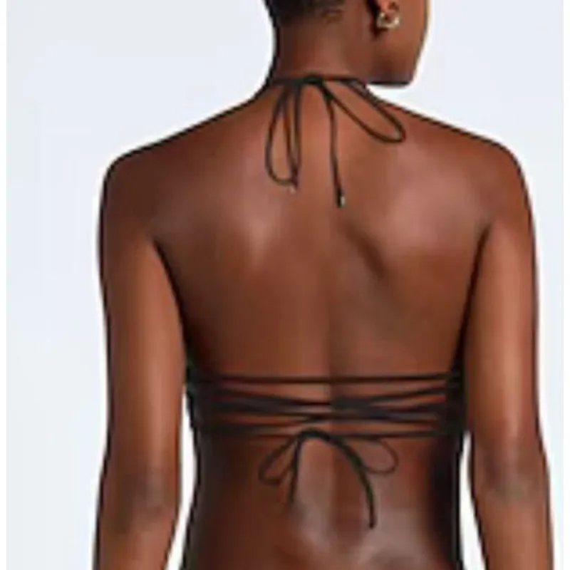 The Attico Animal Print Halter Bikini Top - Image 3