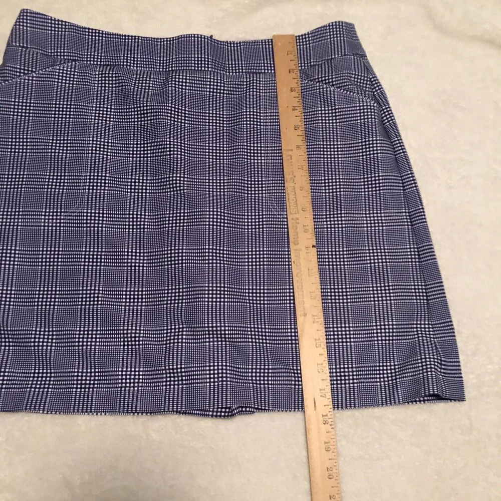 Womens Golf Skirt Polyester Spandex Checkered Blue White Sz 10 EUC - Image 4