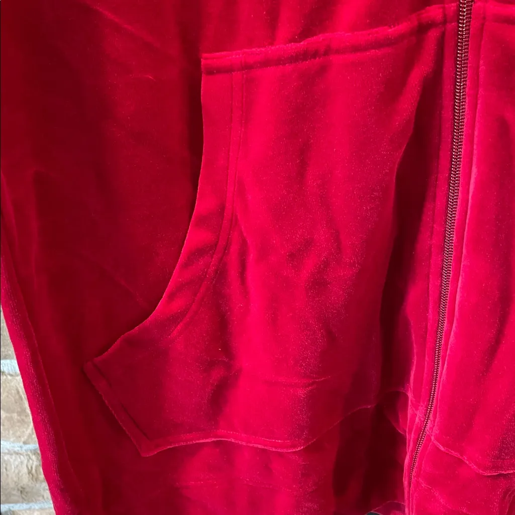 Joan Vass Velour Full Zip Jacket With Hood - Image 3