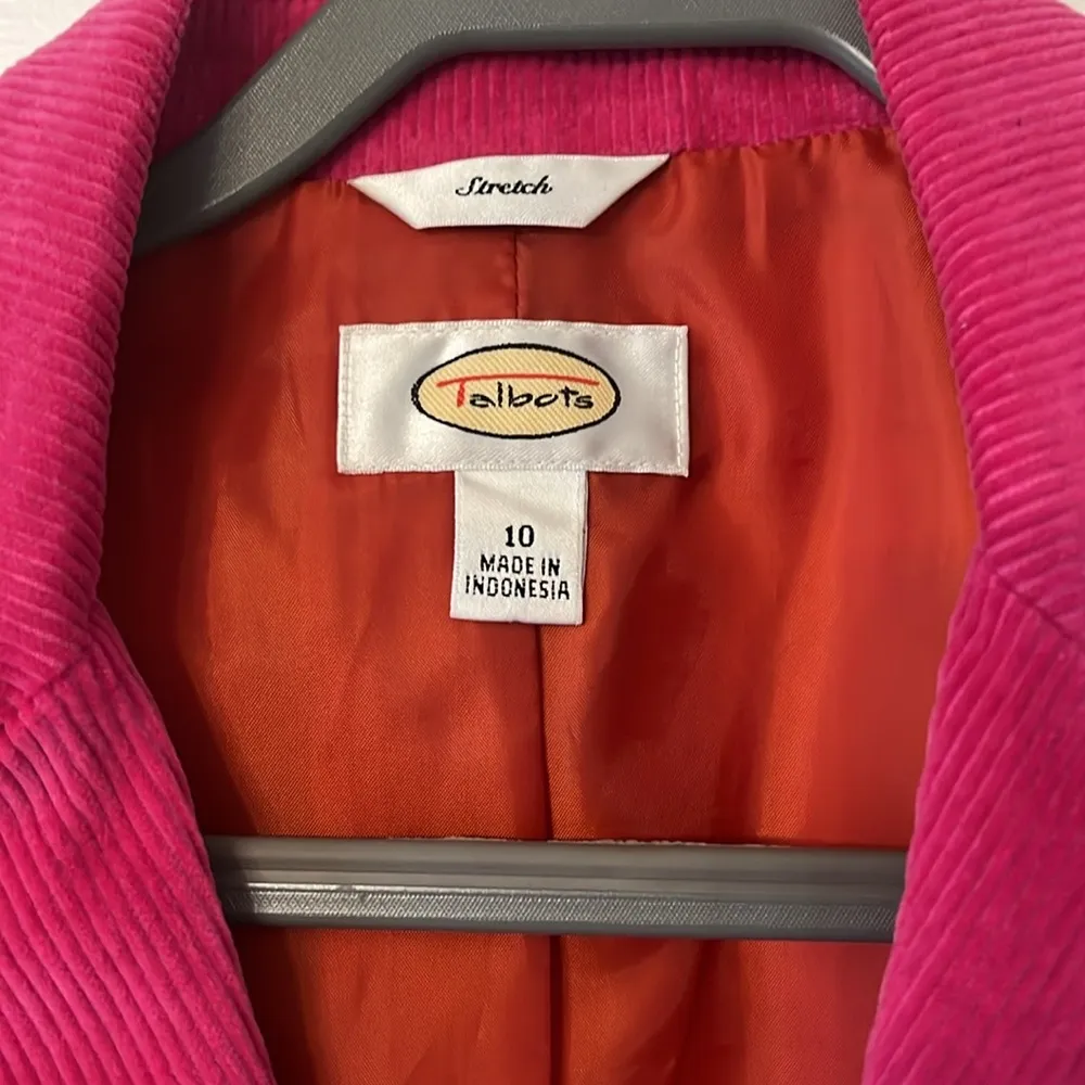 Fuchsia Corduroy Talbots Jacket with Black Buttons - Image 4