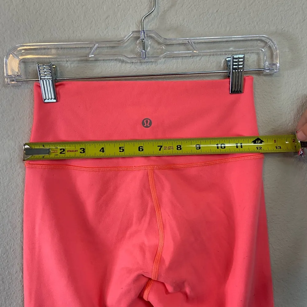 Lululemon Wunder Under Pant Leggings Grapefruit reversible Pink Gray - Image 3