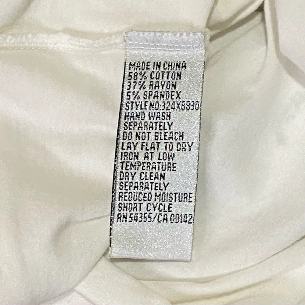 Peter Nygard Blouse Long Sleeve White Woven Mock Turtle Neck Plus Size OX NEW - Image 8