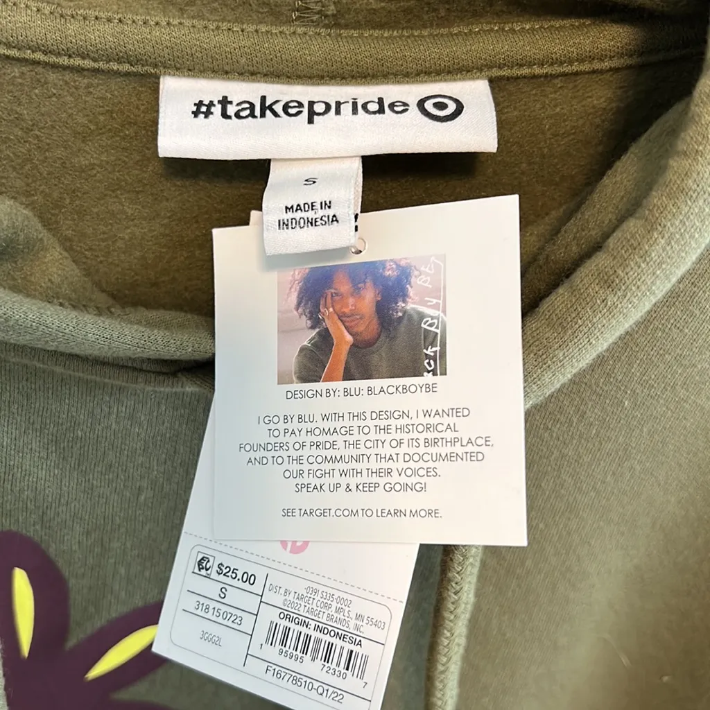 NWT Pride Fleece Crop Hoodie Graphic Tee, S - Image 2