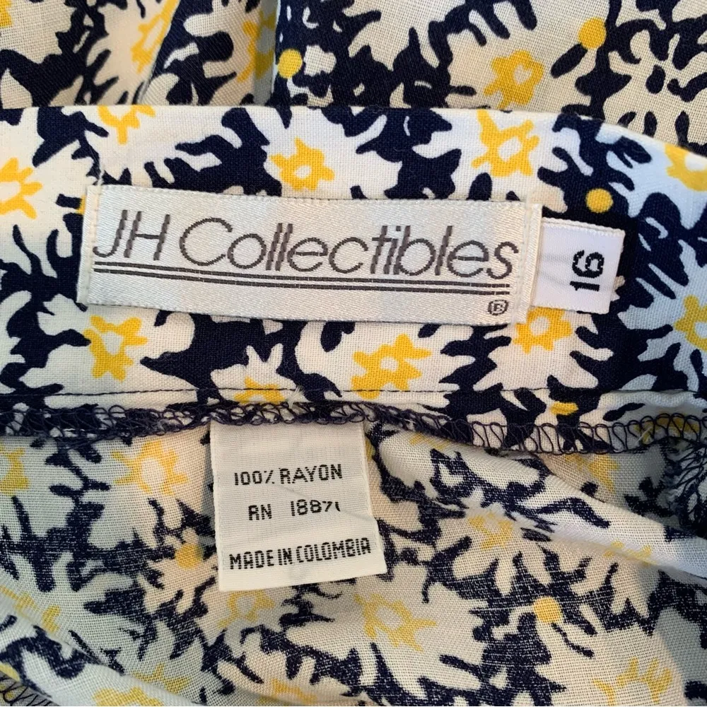 Vintage JH Collectibles Floral Rayon Maxi Skirt 16 POCKETS - Image 7