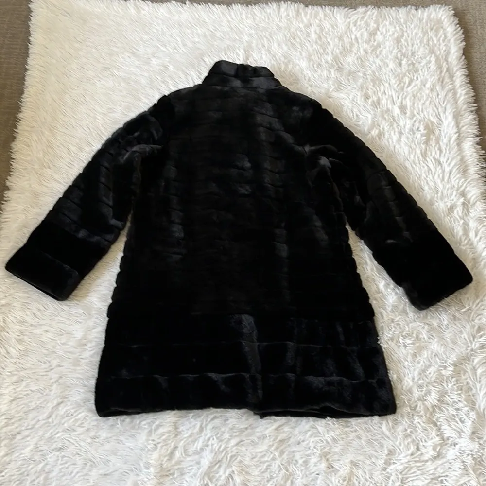 GALLERY New York Women’s Faux Fur Swing button down Jacket black size Small - Image 12