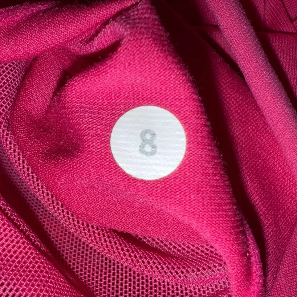 Lululemon Bright Pink Gray Strappy Tank Top With Shelf Sport Bra Women’s Size: 8 - Image 3