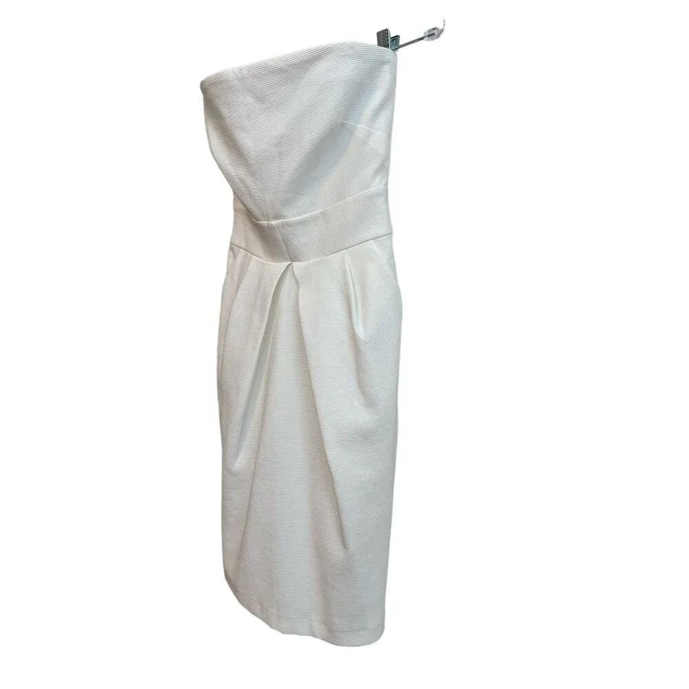 Banana Republic White Strapless Dress Size: 0 (Extra Small) Wedding Rehearsal - Image 4