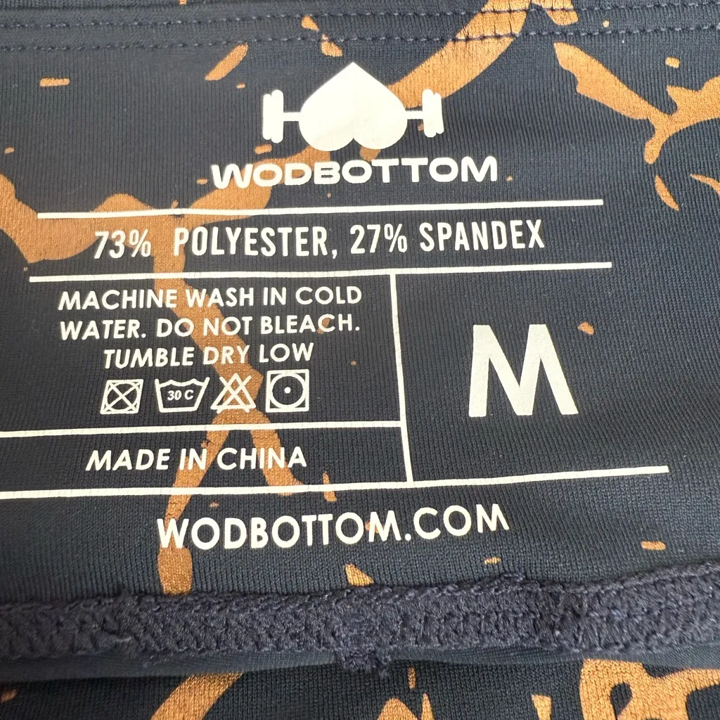 Wodbottom Womens Shorts Black Gold Crackle Athletic Lift Size Medium - Image 7