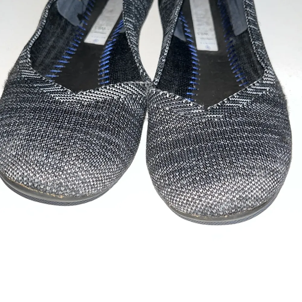 Rothy’s Birdseye Round Toe Flat Marled Black / Grey - Image 2