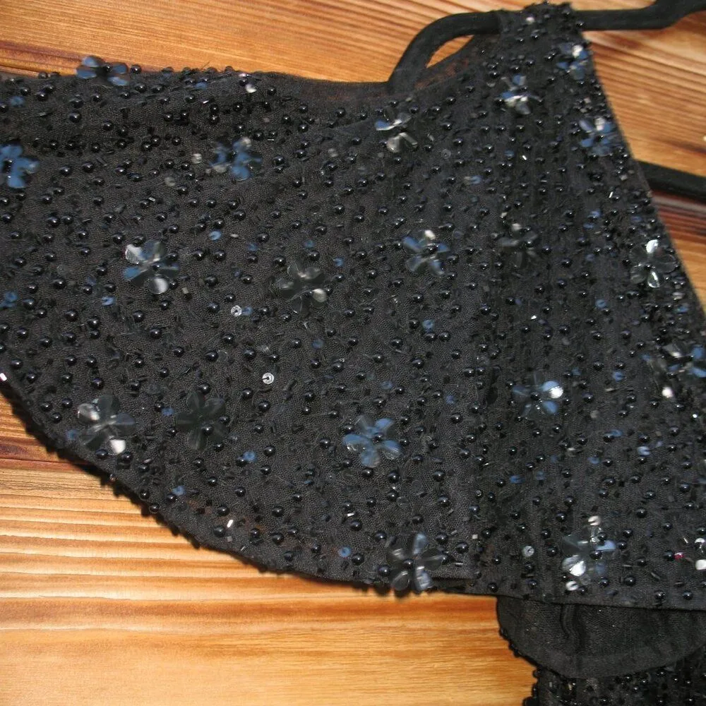 Mac Duggal 4988 Womens Pearl Embellished Drop Shoulder Dress - Image 10