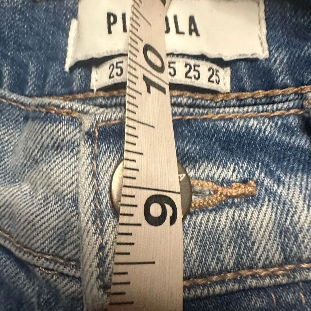 Pistola raw hem straight leg distressed jeans 25 button fly - Image 8