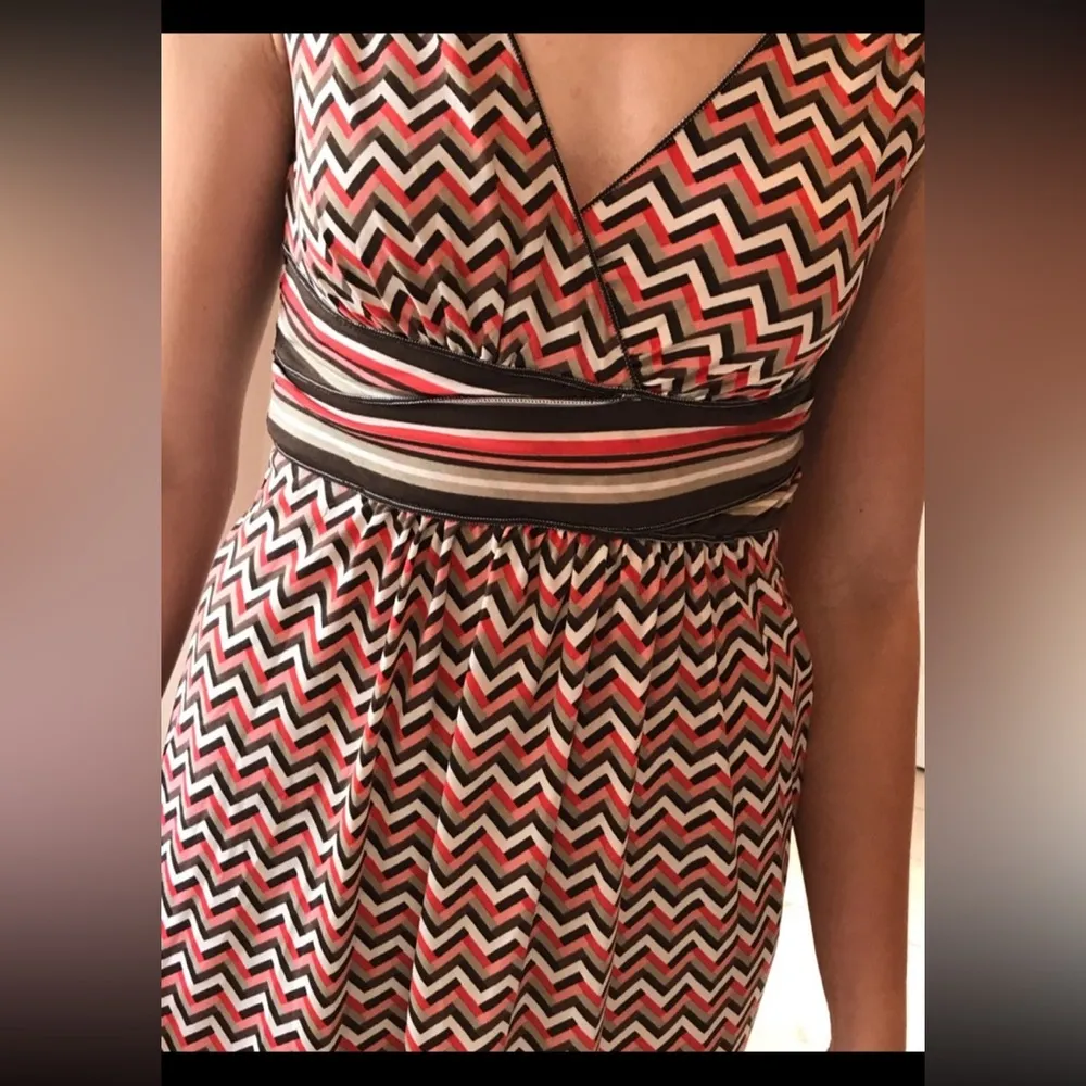 NWT NEW Sophie Max Mod Chevron Zig Zag Stretch Dress XS - Image 2