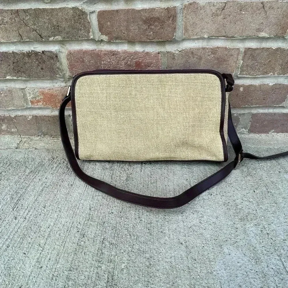 ETIENNE AIGNER Cranberry Red Jute Straw Shoulder Crossbody Purse - Image 3