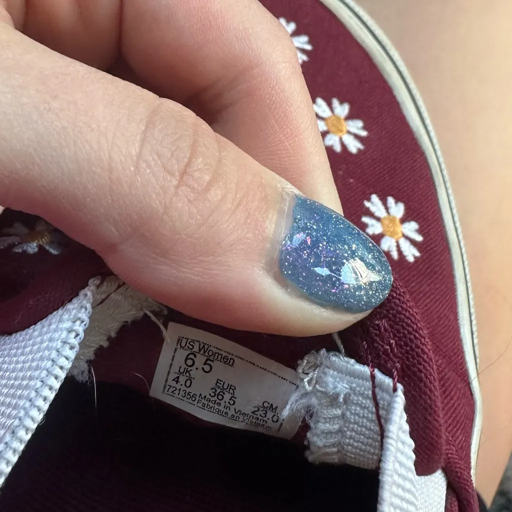 Vans Women’s Burgundy Floral Asher Deluxe Slip On Sneaker - Image 6