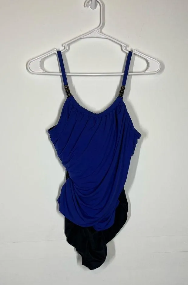 $162 Magicsuit by Miraclesuit Lisa One Piece Swimsuit Size US 8 Blue - Image 3