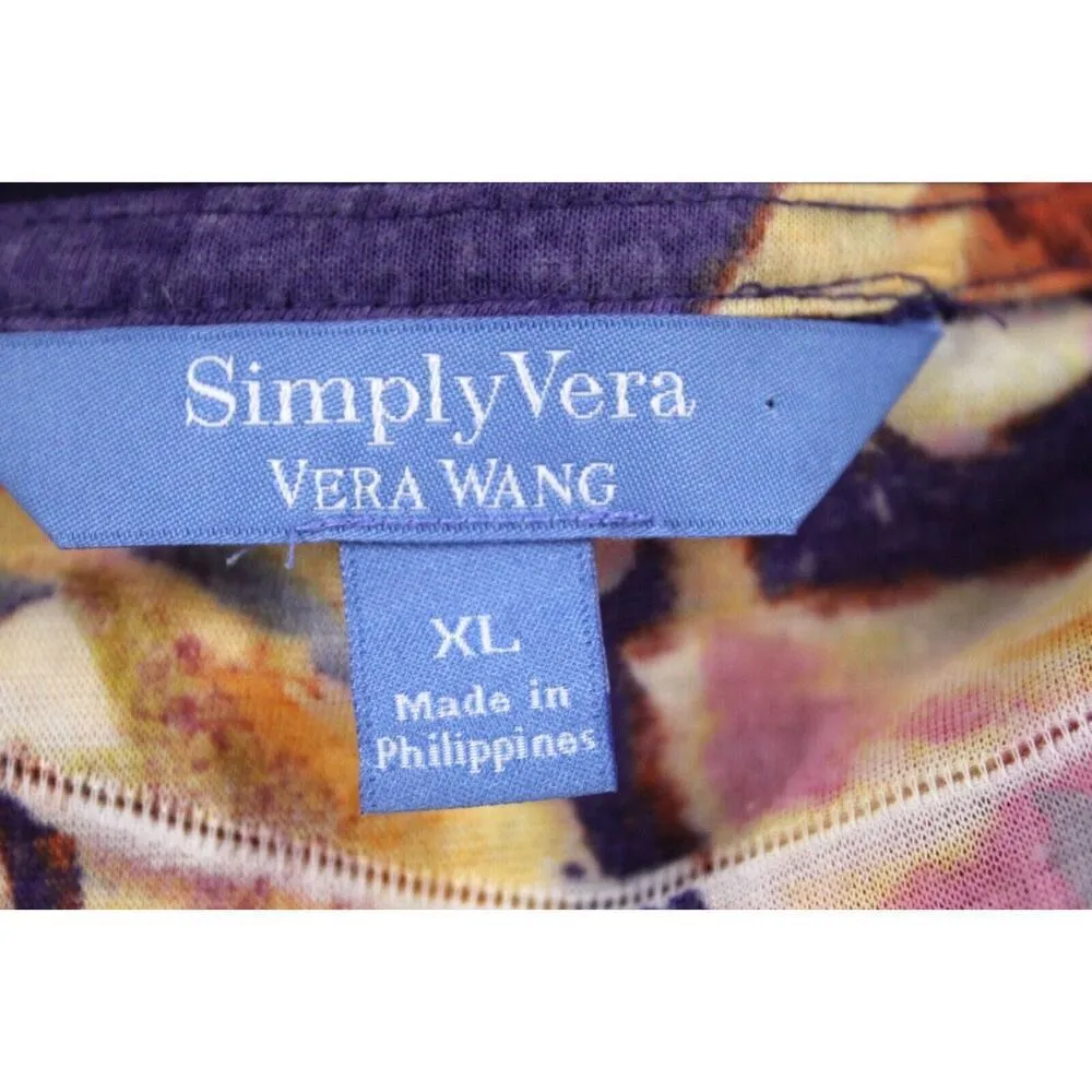 Simply Vera Wang Floral Watercolor Empire Dress Purple Sleeveless XL 14 $50 - Image 5