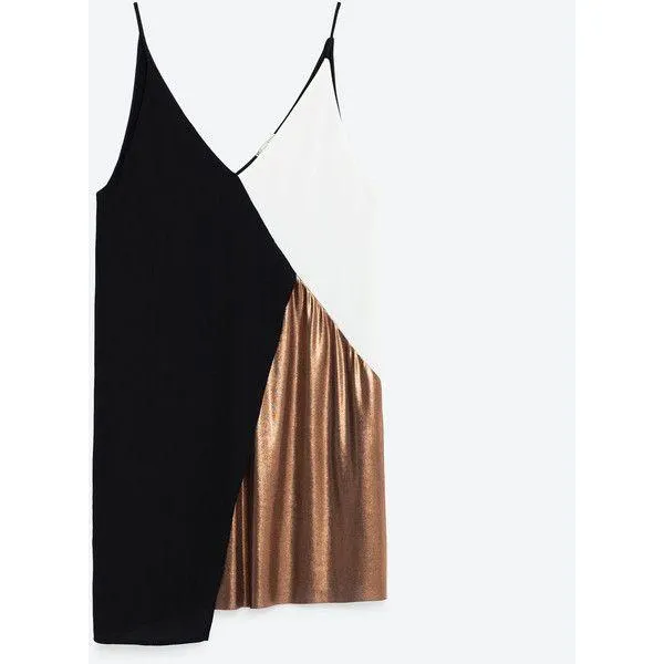 Block Color Metallic Dress - Image 2