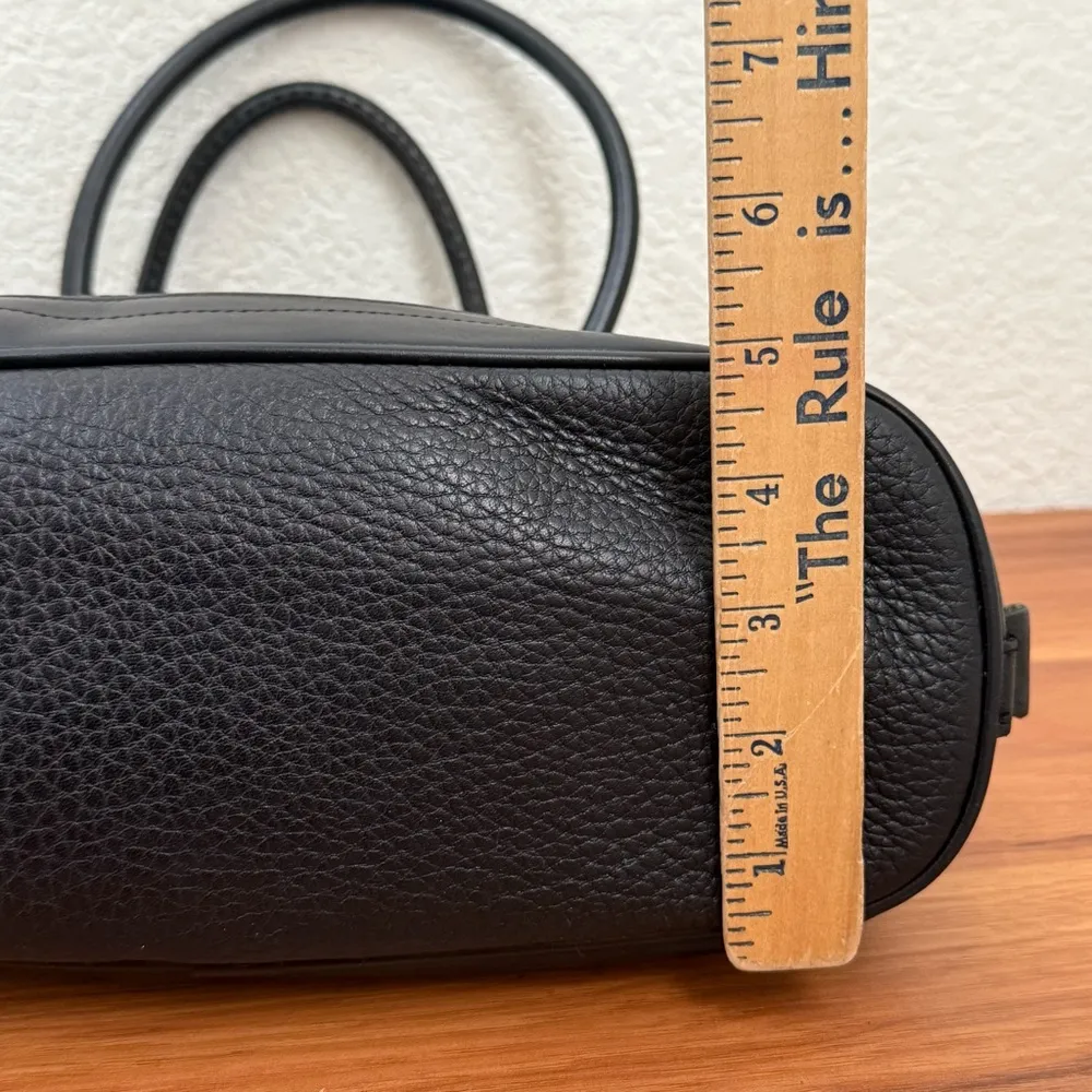 Vintage DOONEY & BOURKE Black Leather Dome Satchel Purse Bag - Image 9