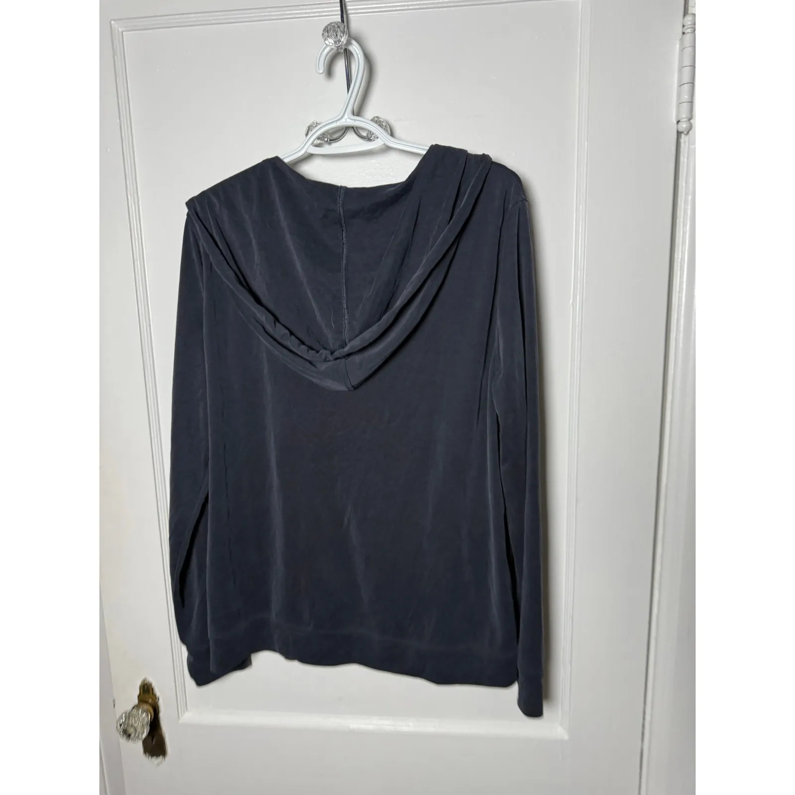 Victoria Sport Gray Wrap Front Hoodie Sweatshirt Balletcore Ballet Women's LG - Image 4