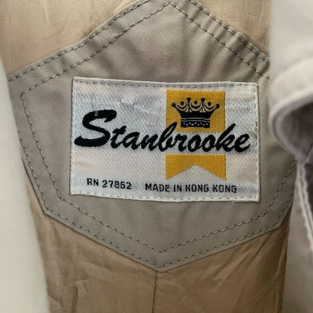 Stanbrooke Trench Coat Womens 12 Beige Double Breasted Pockets Belt Lined Vintag Tan - Image 6