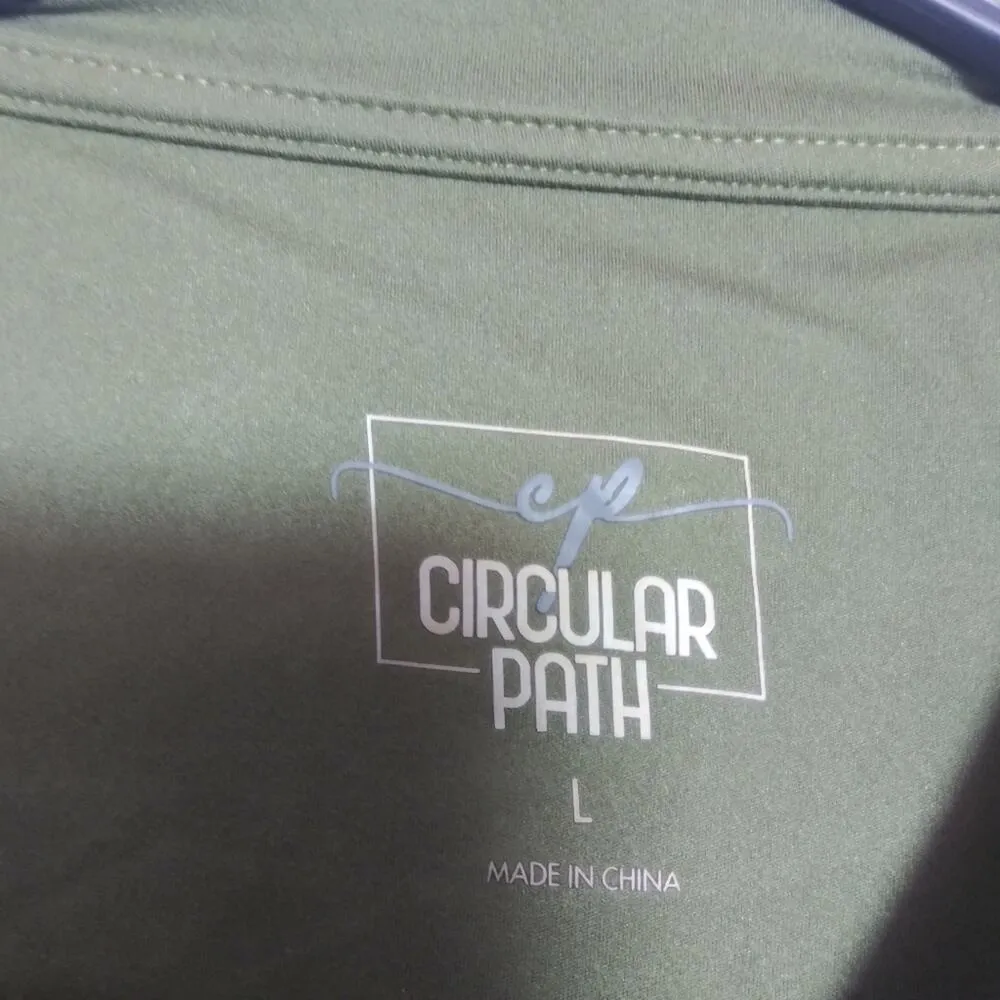 Circular Path Olive Green Athleisure Women's Knotted Long Sleeve Top Size L Size L - Image 5