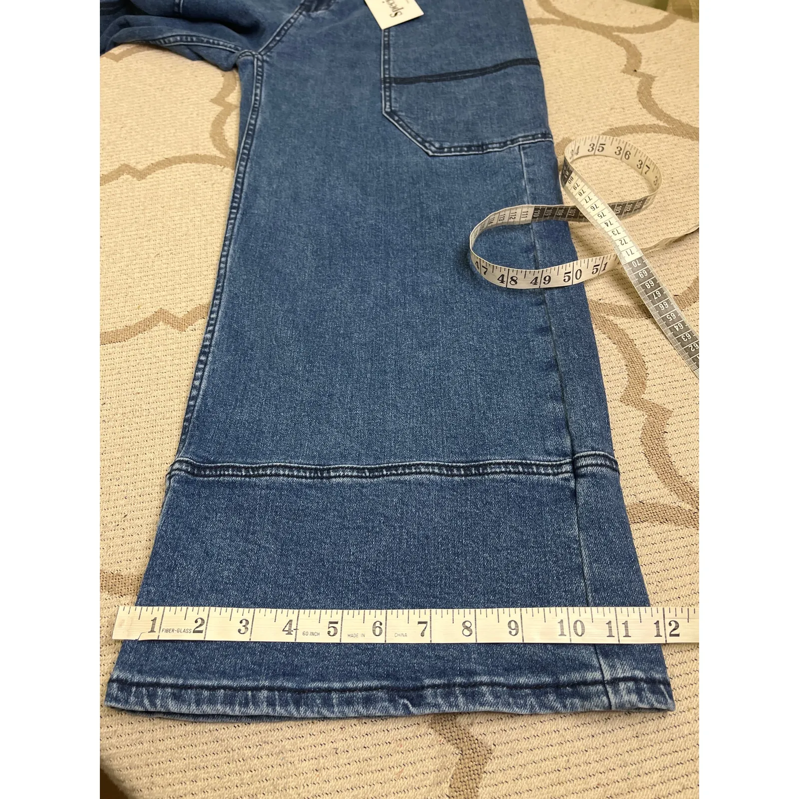 Special A Crop Wide Leg High Rise Baggy Blue Jeans, Size 11/30, style: P8083D - Image 4