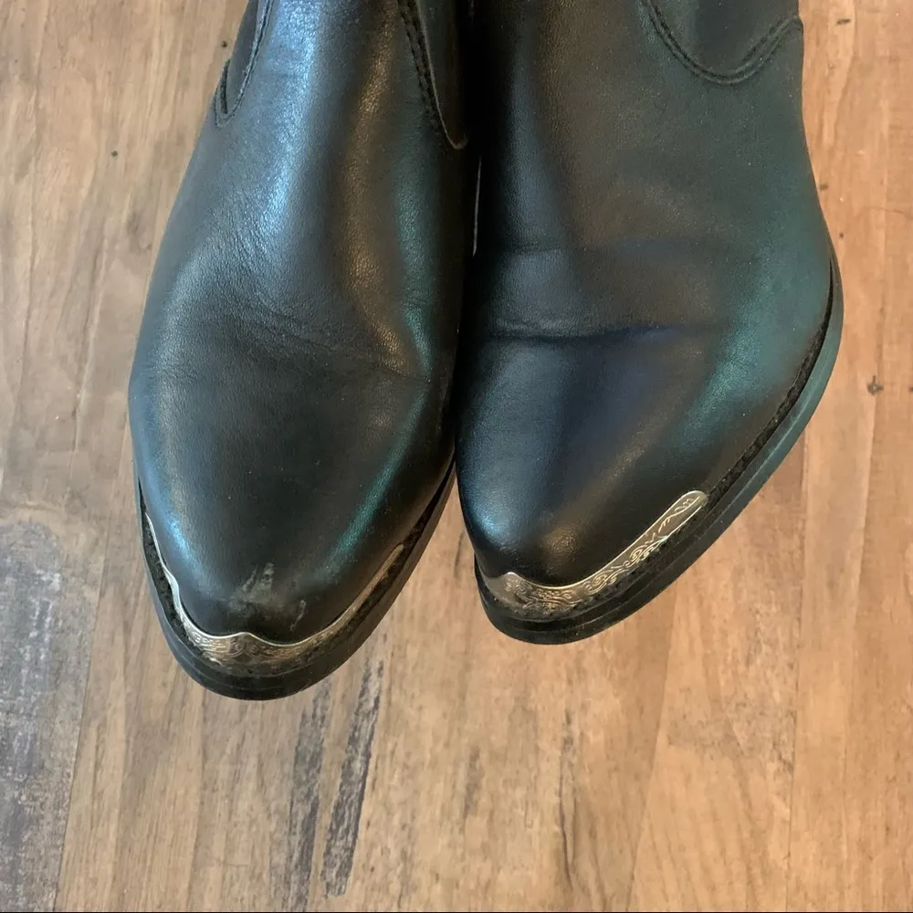 DINGO WOMEN 6 M BUCKLE STRAP BLACK LEATHER COWBOY/BOOTIES/ANKLE BOOTS - Image 3