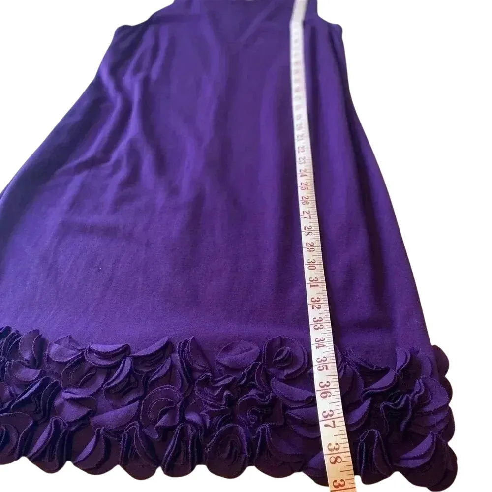 TAYLOR BRAND PURPLE‎ RUFFLE HEM SLEEVELESS SHEATH DRESS Size 12 Purple - Image 8