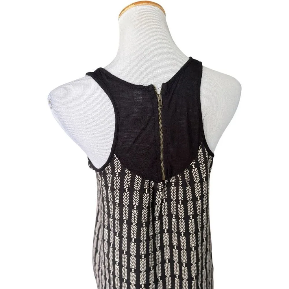 Womens Xhiliration Feather Print Pocket Tank with Back Zipper Detail Top - Sz M - Image 2