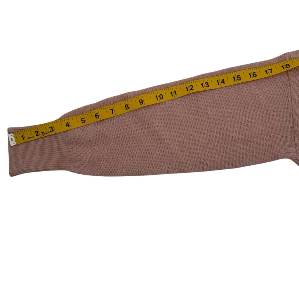 Madewell Alpaca Blend V-Neck Drop Shoulders Cropped Cardigan Hthr Pale Blush XS - Image 4