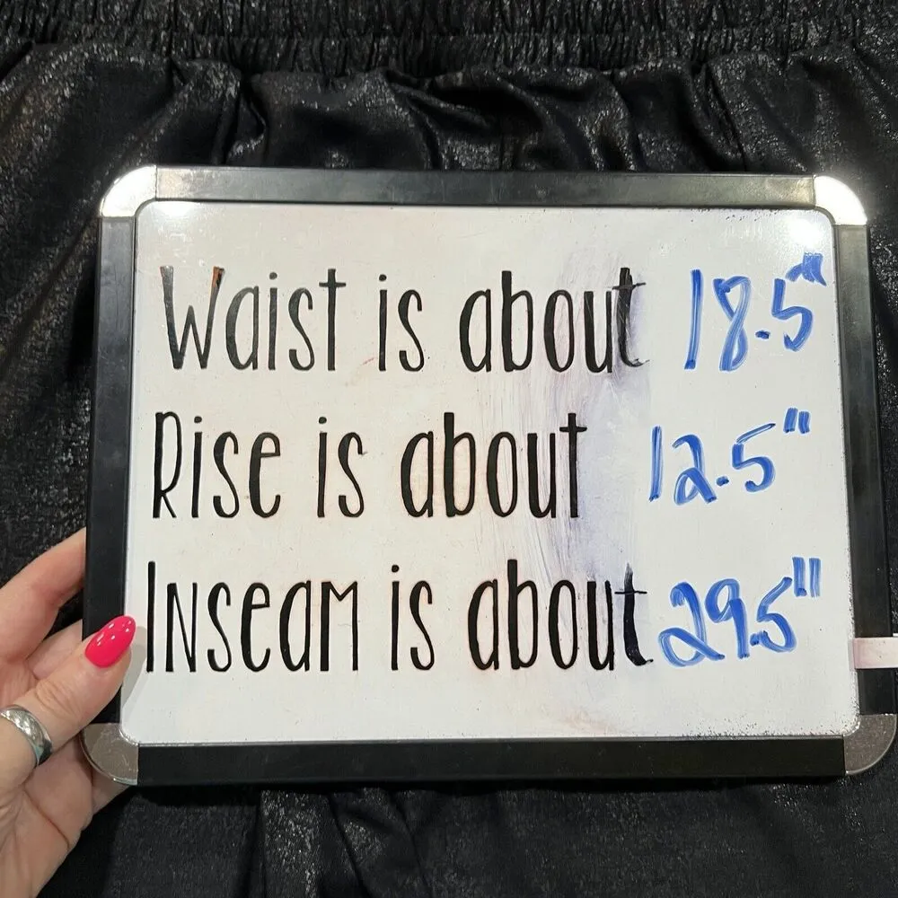 Viral TikTok Sz 2XL Pebble Joggers Pull On Pants Shiny Black Boutique MR Basics - Image 11