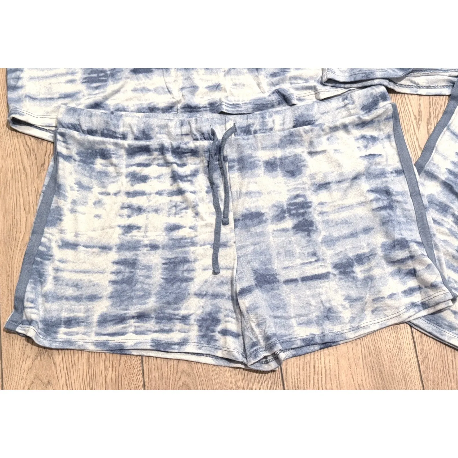 Lucky Brand Plus XXL 2X Blue Tie Dye Pajama PJ Set Tee Tank Short Pants NEW 4 pc - Image 3