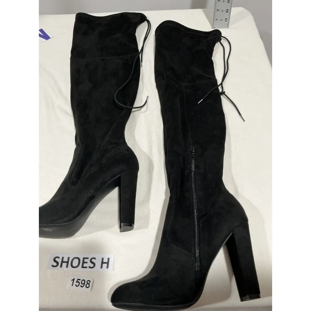 Woman’s Just Fab Philpa Block Heel 1/2 Zip Otk Boots Black Size 10 - Image 2