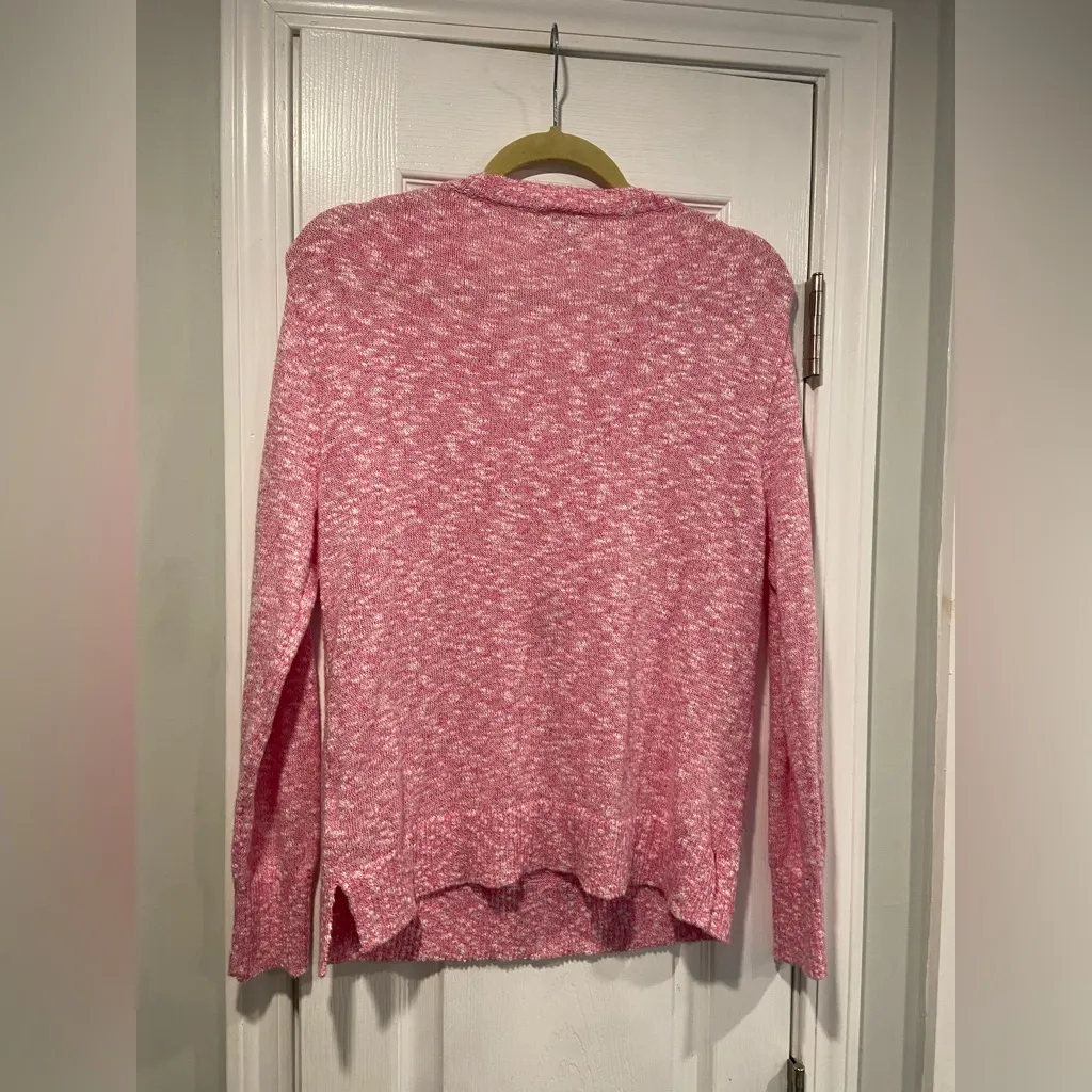 J. Crew Size S Pink Cotton Blend Crew Neck Long Sleeve Pullover Beach Sweater - Image 8