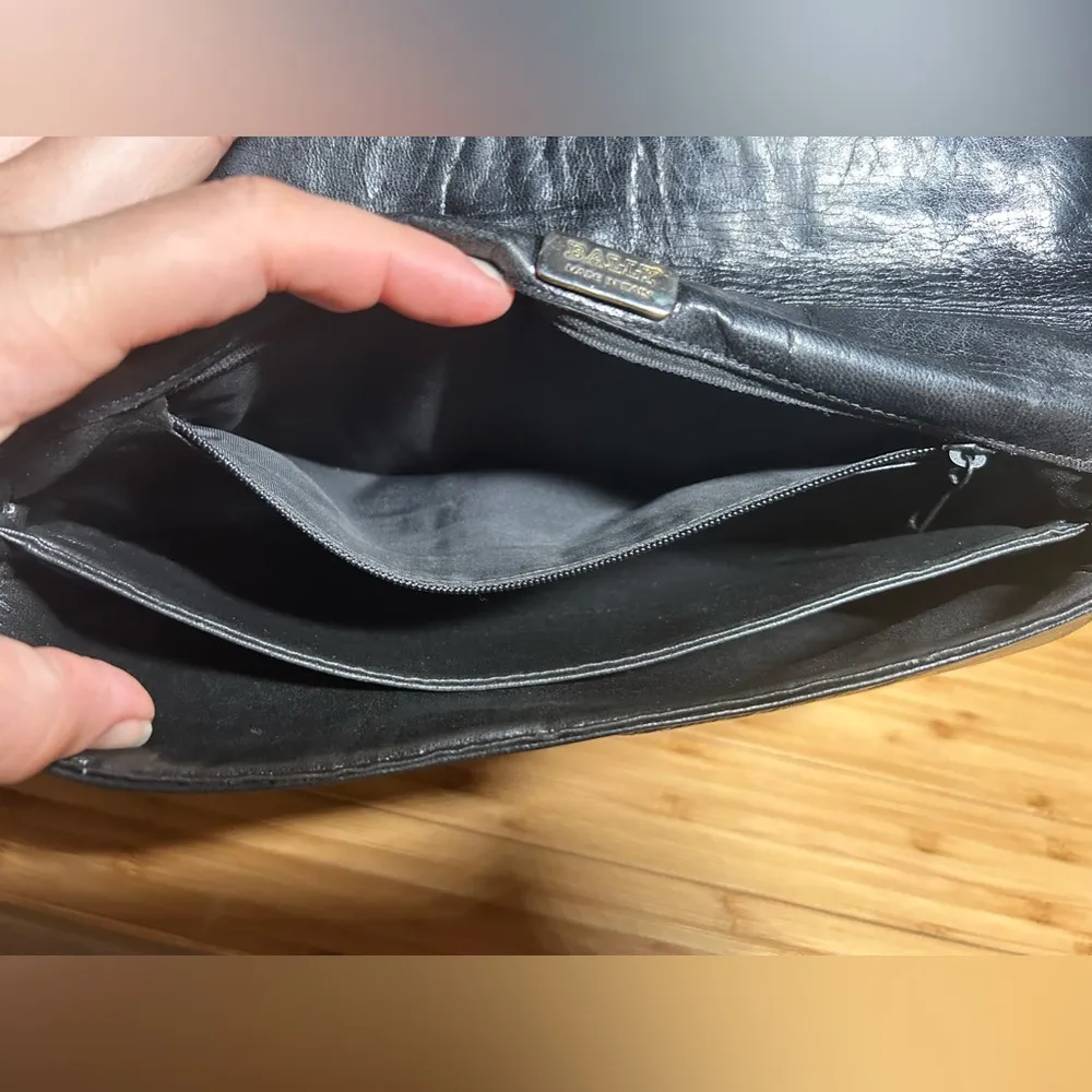 Vintage Bally Black Leather Crossbody Bag - Image 14