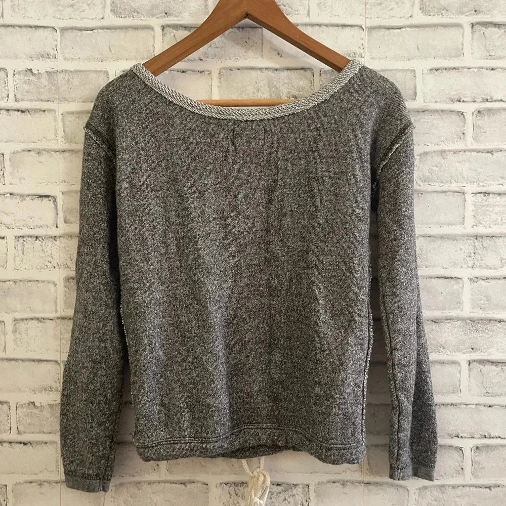Women’s Aerie gray heathered Pullover scoop neck Long Sleeve sweatshirt XS - Image 2