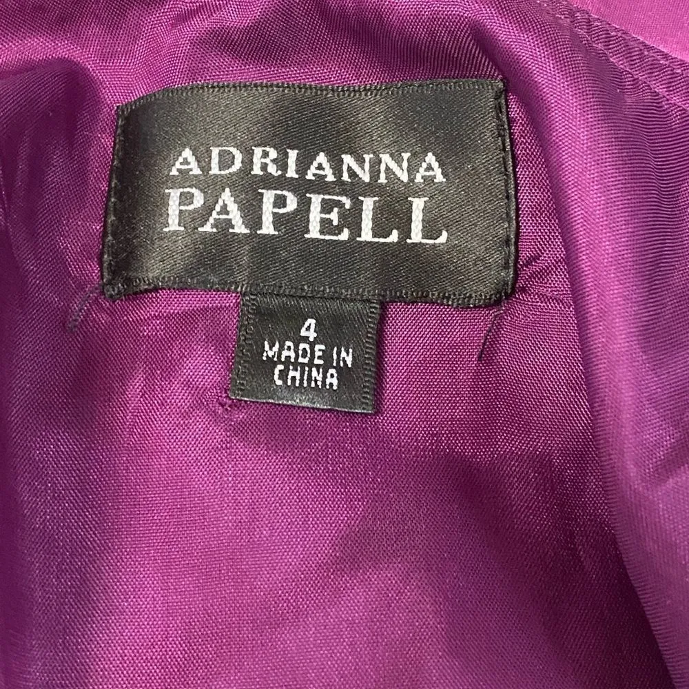 Purple ADRIANA PAPELL Sleeveless Mini Ruffle Dress - Image 6