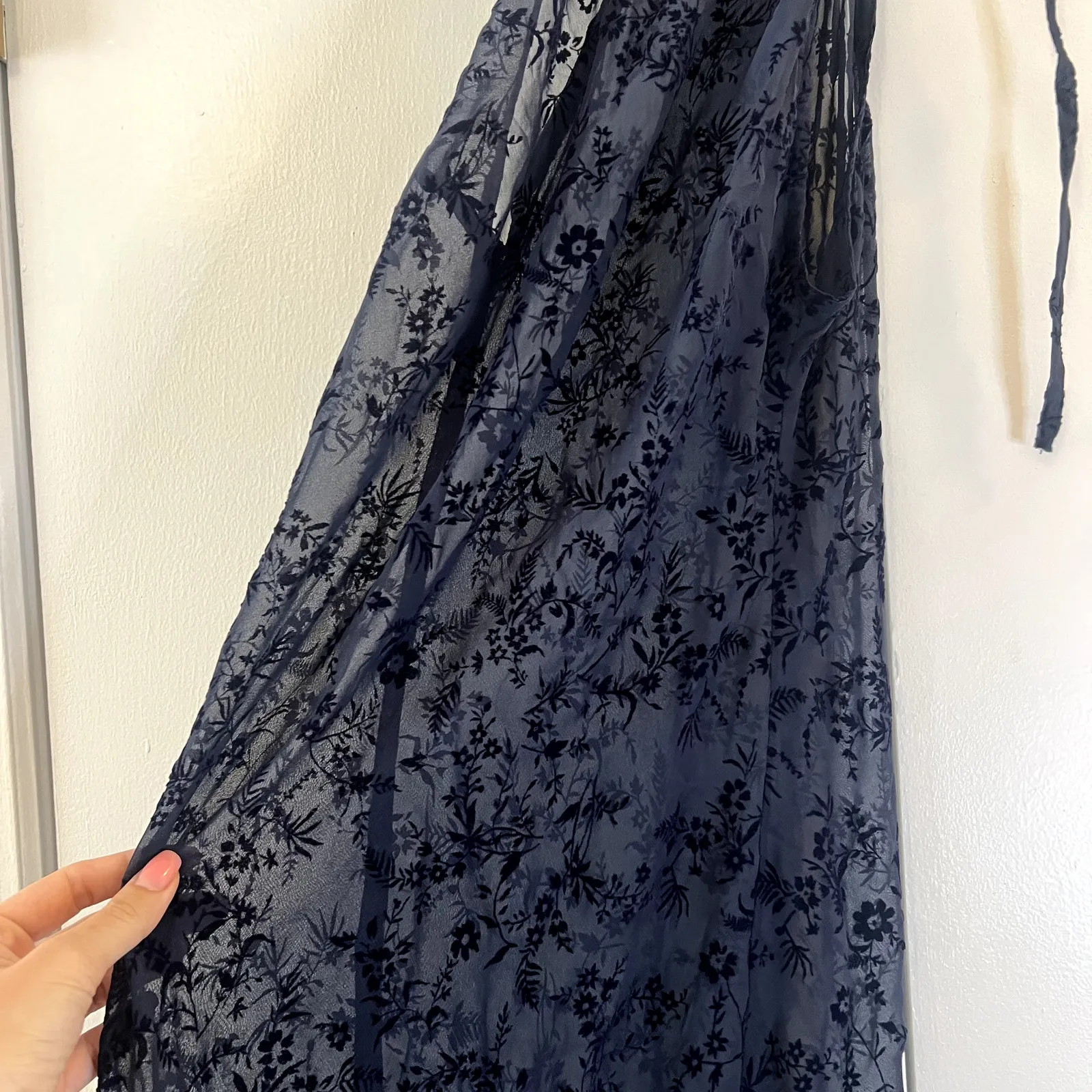 Musier Paris Sonfis Midi Dress Transparent Blue Floral Size 38 M Size M - Image 4