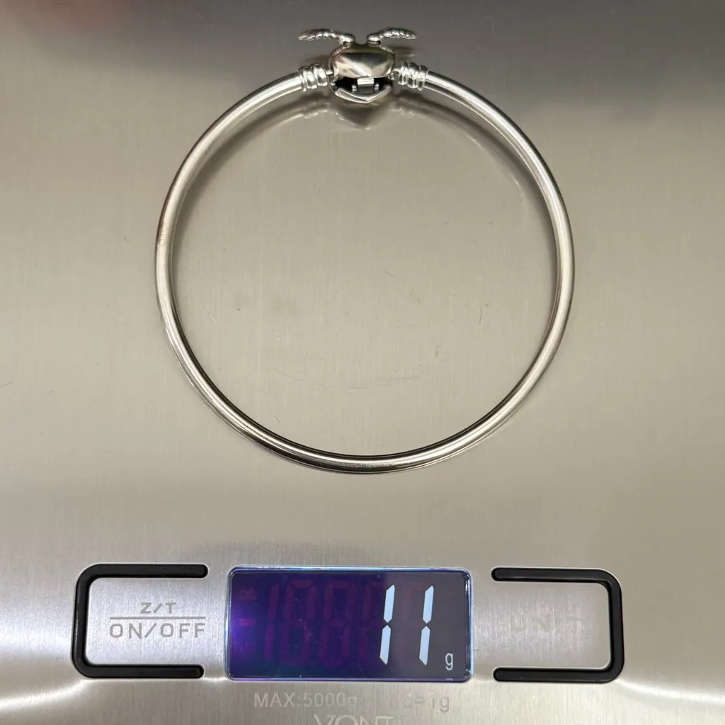 PANDORA 925 ALE Sterling Silver Winged Heart Always By Your side Bangle Bracelet - Image 6