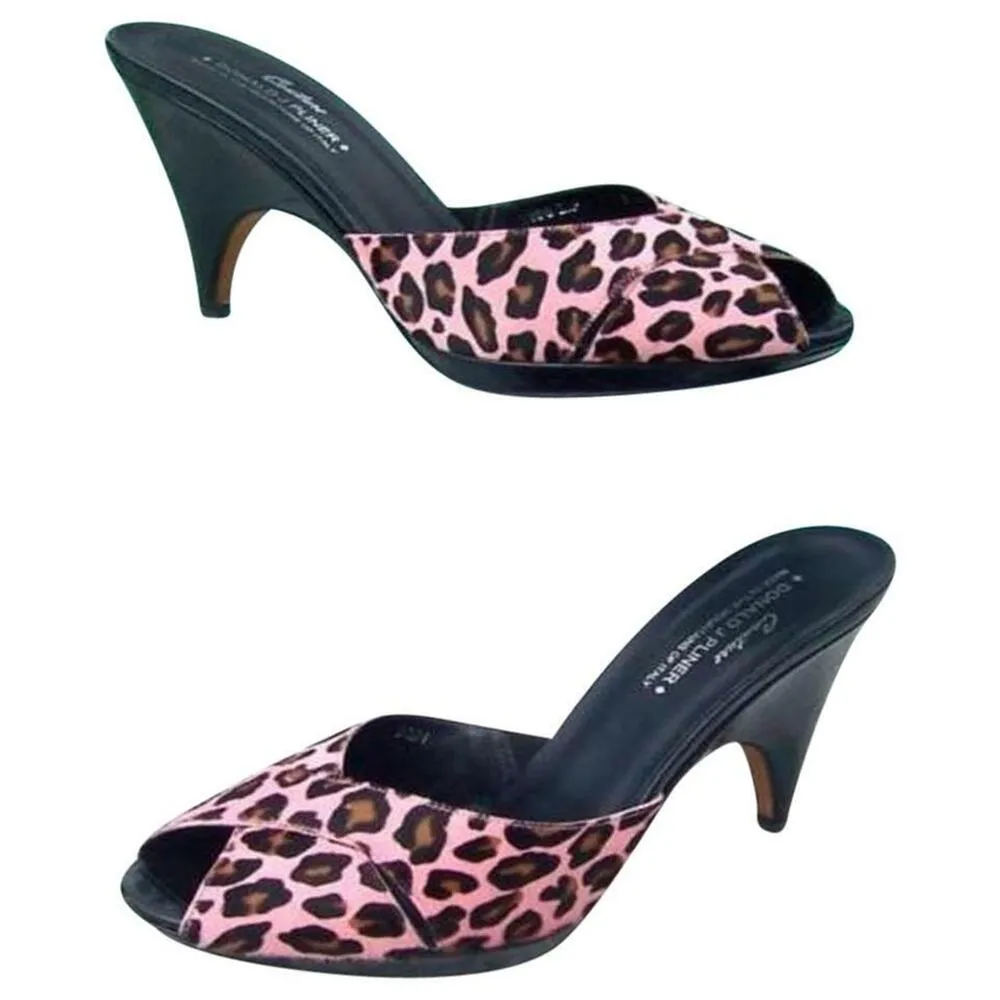 Donald Pliner Animal Gator Leather Hair Calf Shoe Platform Peep Toe NWT $325 Brown Size 9.5 - Image 3